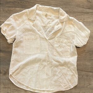 Thread & Supply white linen Button-Down Shirt